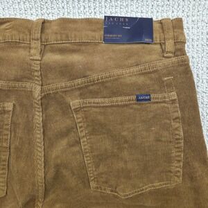 NWT Jachs New York Straight Fit Corduroy Pants Dark Khaki Brown Mens 34x30